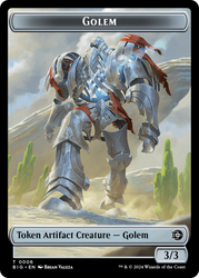 Treasure // Golem Double-Sided Token [Outlaws of Thunder Junction Tokens] Magic: The Gathering