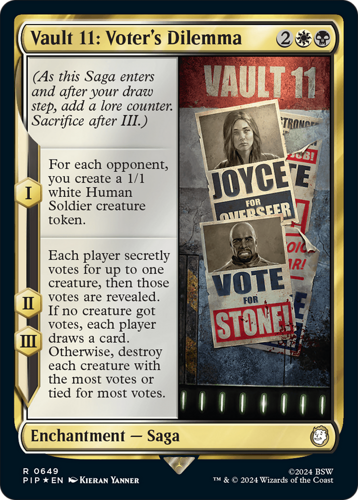 Vault 11: Voter's Dilemna (Surge Foil) [Fallout] Magic: The Gathering