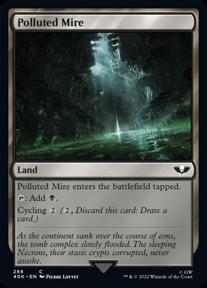 Polluted Mire (Surge Foil) [Warhammer 40,000] Magic: The Gathering