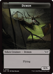 Demon // Manifest Double-Sided Token [Duskmourn: House of Horror Tokens] Magic: The Gathering