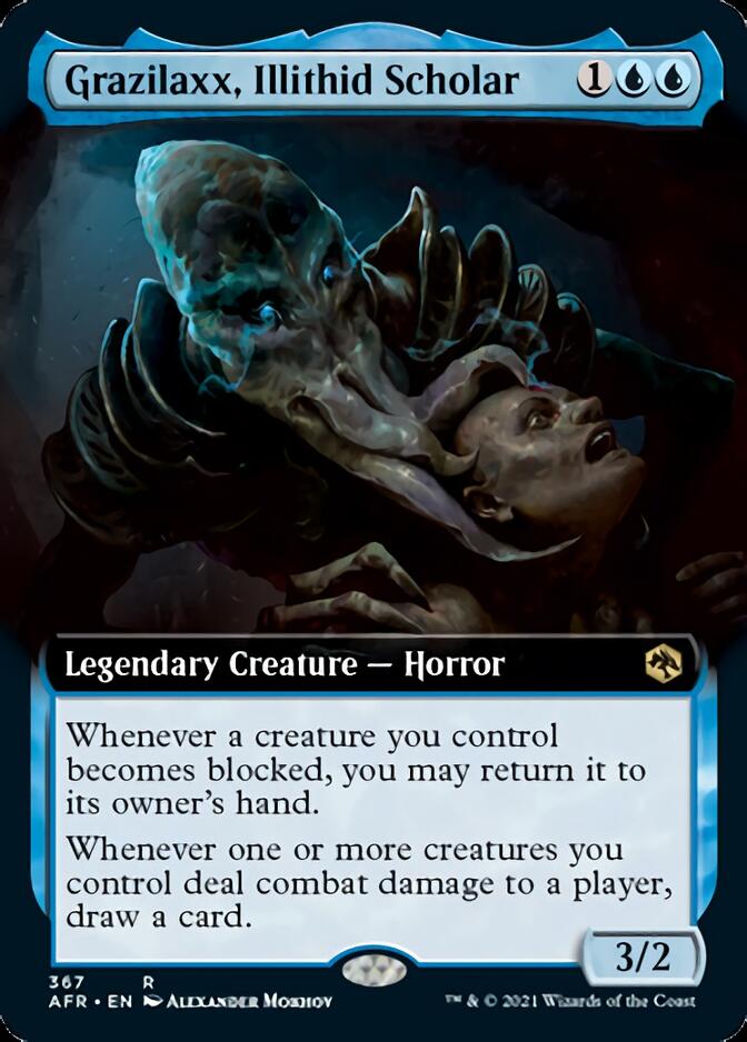 Grazilaxx, Illithid Scholar (Extended Art) [Dungeons & Dragons: Adventures in the Forgotten Realms] Magic: The Gathering