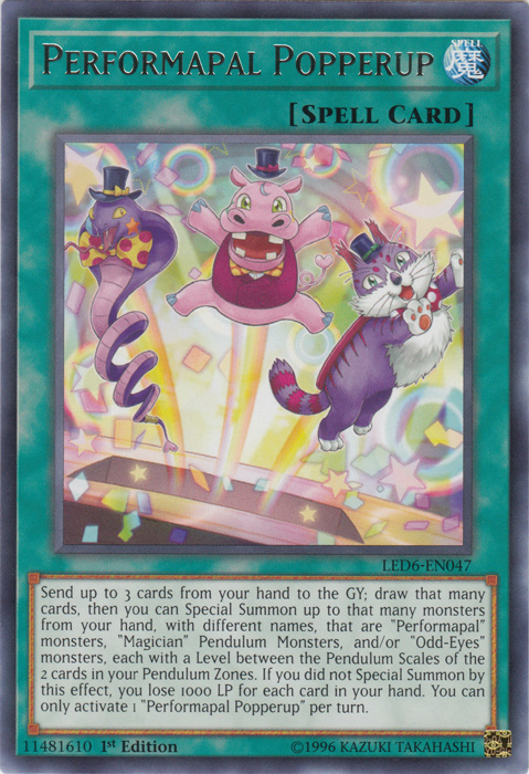 Performapal Popperup [LED6-EN047] Rare Yu-Gi-Oh!