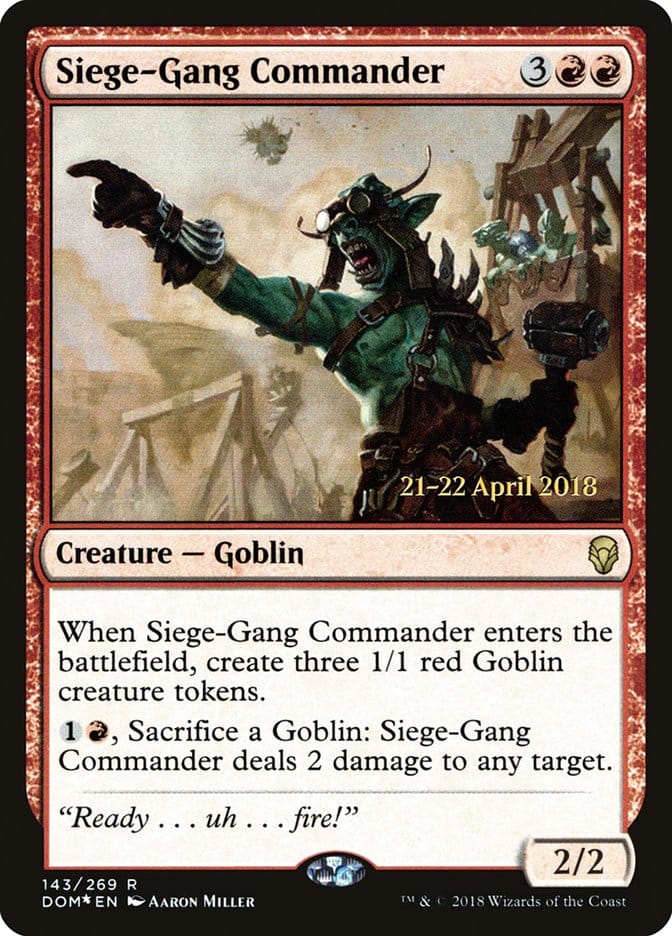 Siege-Gang Commander [Dominaria Prerelease Promos] Magic: The Gathering