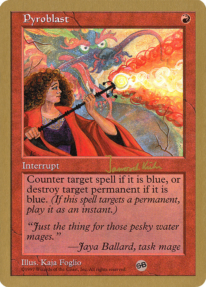 Pyroblast (Janosch Kuhn) (SB) [World Championship Decks 1997] Magic: The Gathering