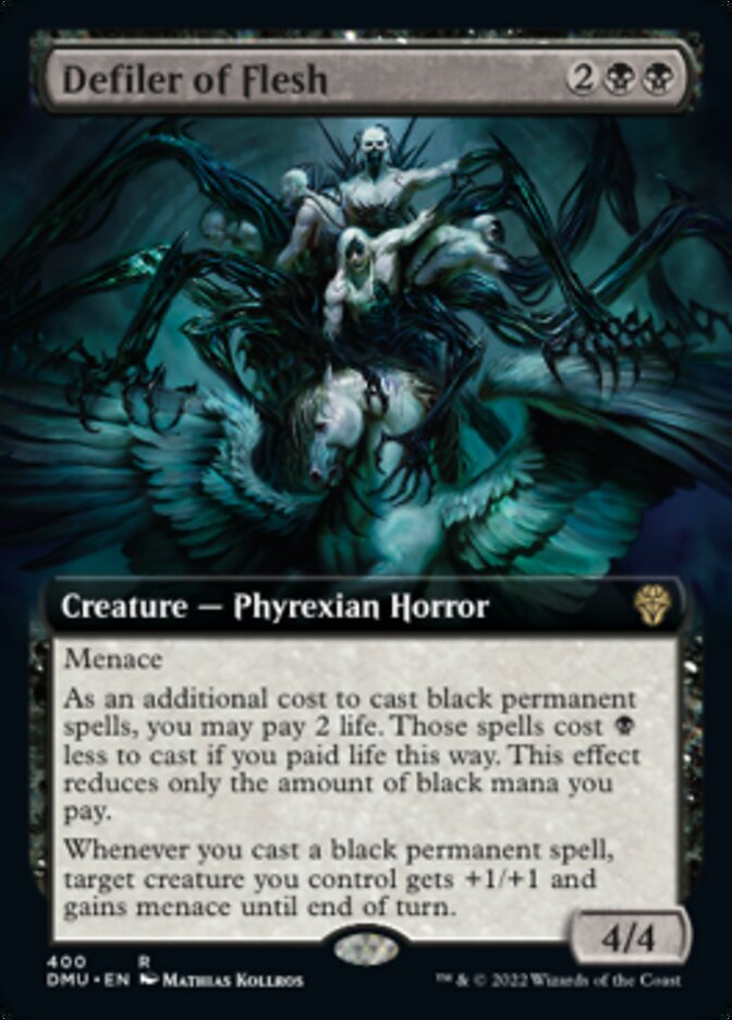 Defiler of Flesh (Extended Art) [Dominaria United] Magic: The Gathering