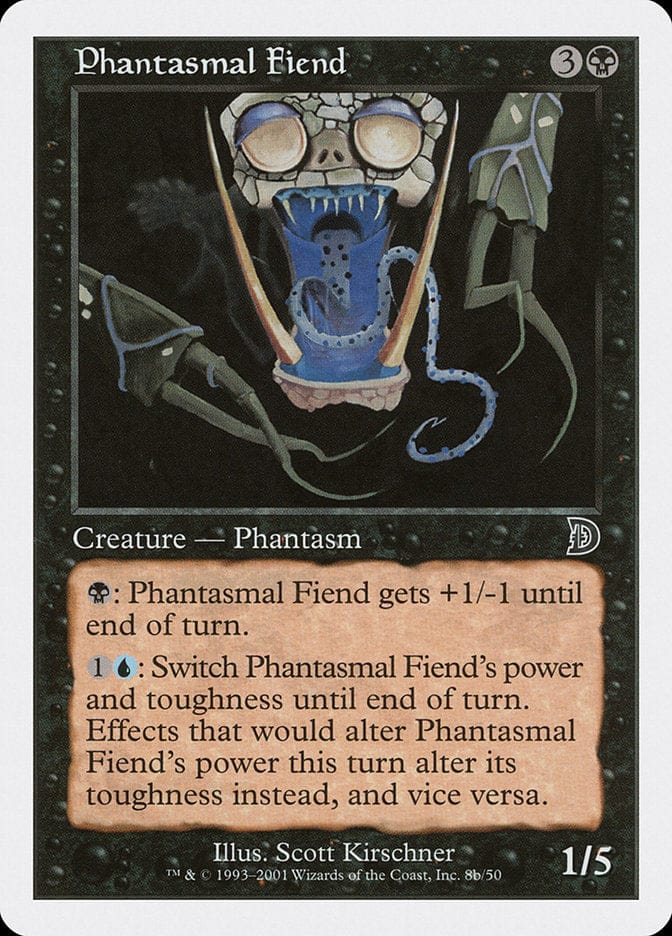 Phantasmal Fiend (Black Background) [Deckmasters] Magic: The Gathering