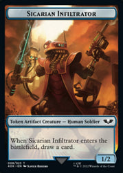 Soldier (003) // Sicarian Infiltrator Double-Sided Token (Surge Foil) [Warhammer 40,000 Tokens] Magic: The Gathering