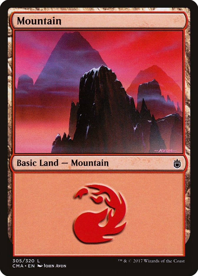 Mountain (305) [Commander Anthology] Magic: The Gathering