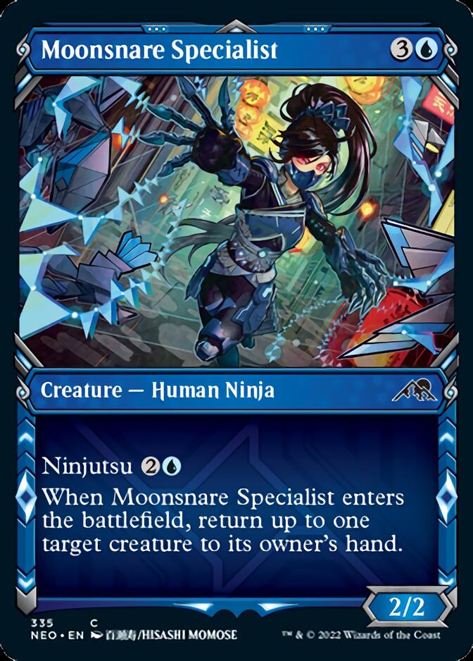 Moonsnare Specialist (Showcase Ninja) [Kamigawa: Neon Dynasty] Magic: The Gathering