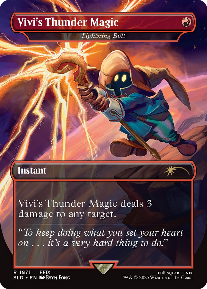Vivi's Thunder Magic - Lightning Bolt (Rainbow Foil) [Secret Lair Drop Series] Magic: The Gathering