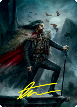 Dracula, Blood Immortal Art Card (Gold-Stamped Signature) [Innistrad: Crimson Vow Art Series] Magic: The Gathering