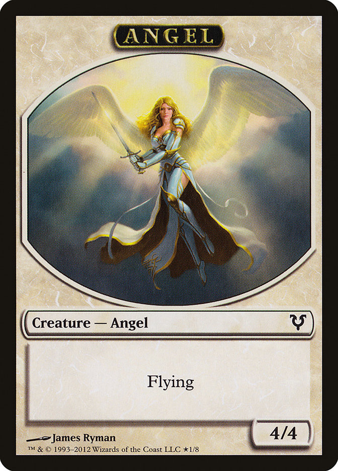 Angel // Demon Double-Sided Token (Oversized) [Open the Helvault] Magic: The Gathering