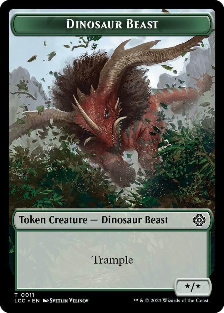 Dinosaur Beast // Dinosaur Double-Sided Token [The Lost Caverns of Ixalan Commander Tokens] Magic: The Gathering