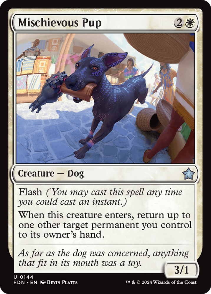 Mischievous Pup [Foundations] Magic: The Gathering