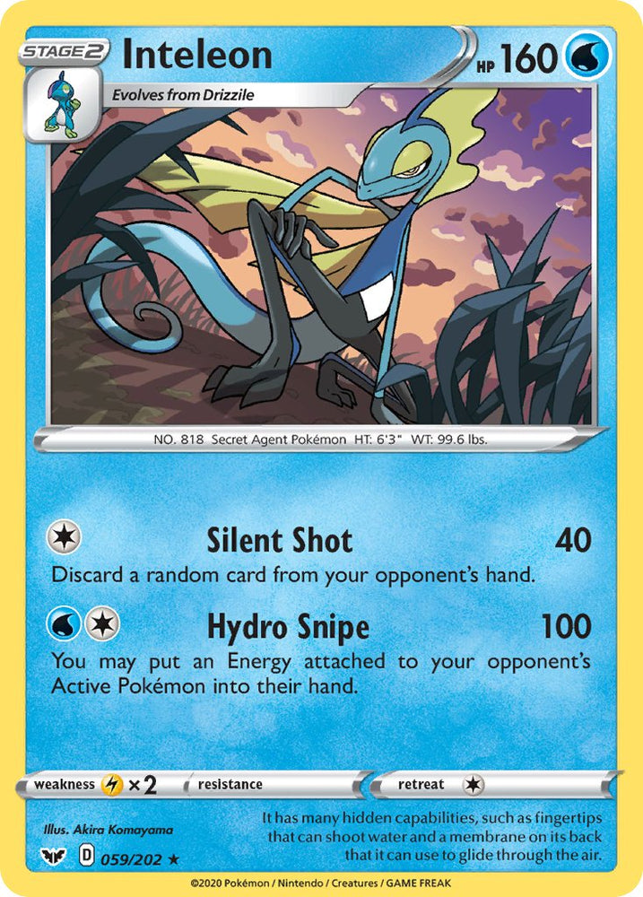 Inteleon (059/202) (Cracked Ice Holo) (Theme Deck Exclusive) [Sword & Shield: Base Set] Pokémon