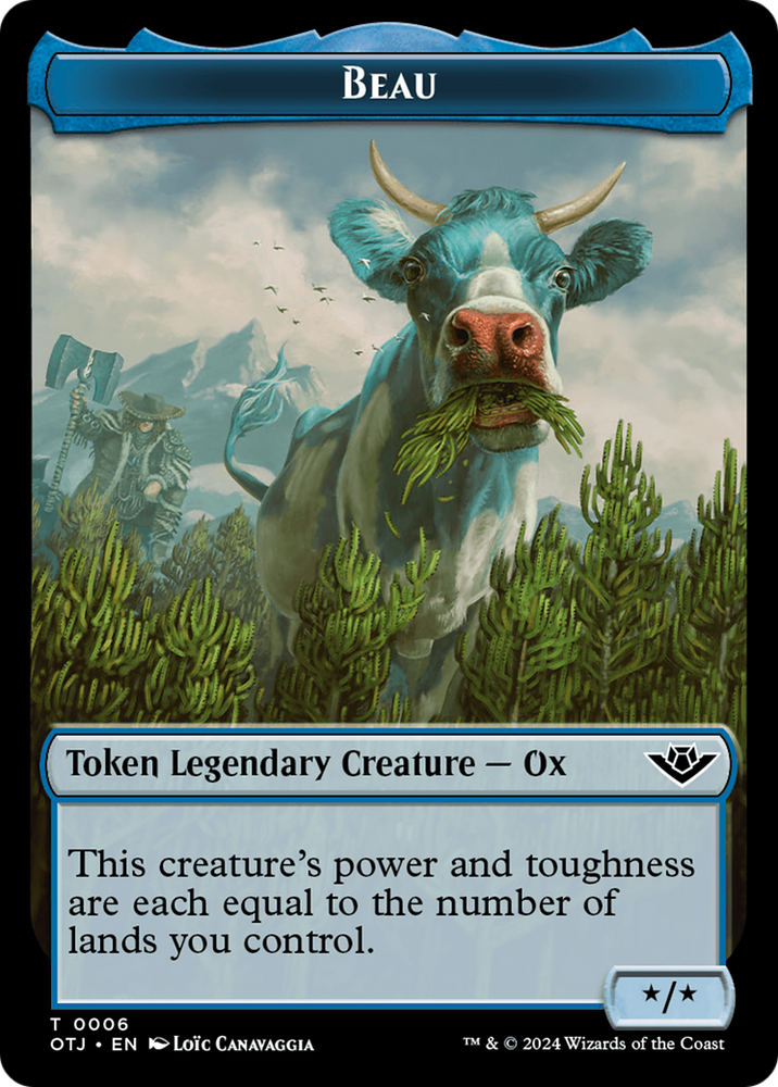 Mercenary // Beau Double-Sided Token [Outlaws of Thunder Junction Tokens] Magic: The Gathering