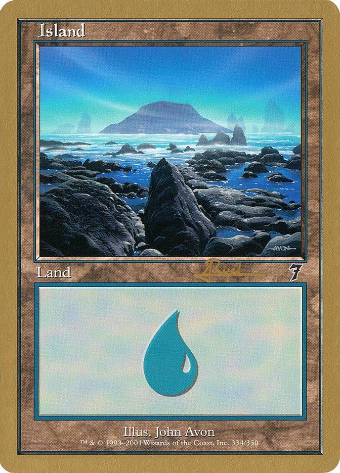Island (ar334) (Antoine Ruel) [World Championship Decks 2001] Magic: The Gathering