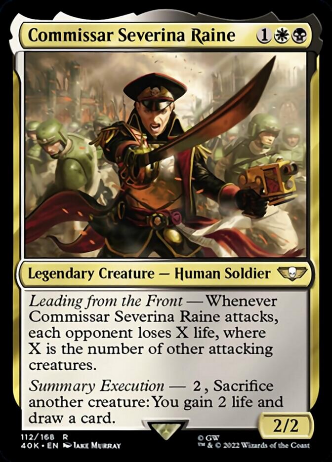 Commissar Severina Raine (Surge Foil) [Warhammer 40,000] Magic: The Gathering