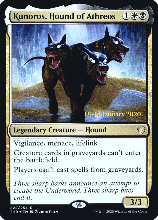Kunoros, Hound of Athreos [Theros Beyond Death Prerelease Promos] Magic: The Gathering