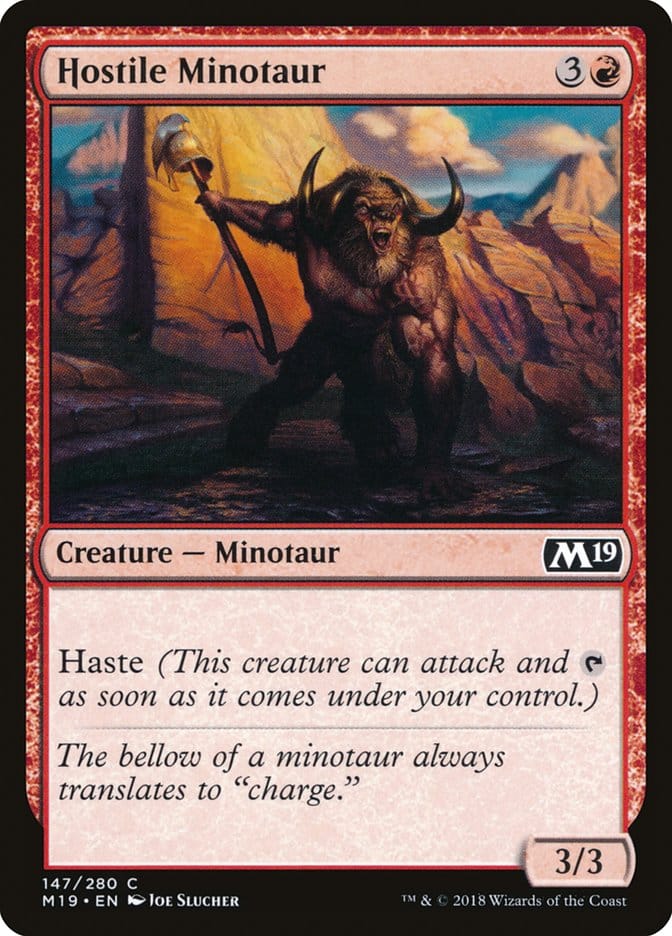 Hostile Minotaur [Core Set 2019] Magic: The Gathering