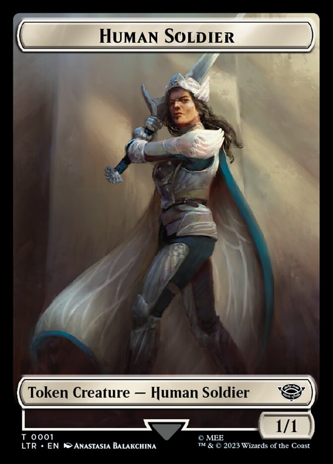 Human Soldier Token (01) [The Lord of the Rings: Tales of Middle-Earth Tokens] Magic: The Gathering
