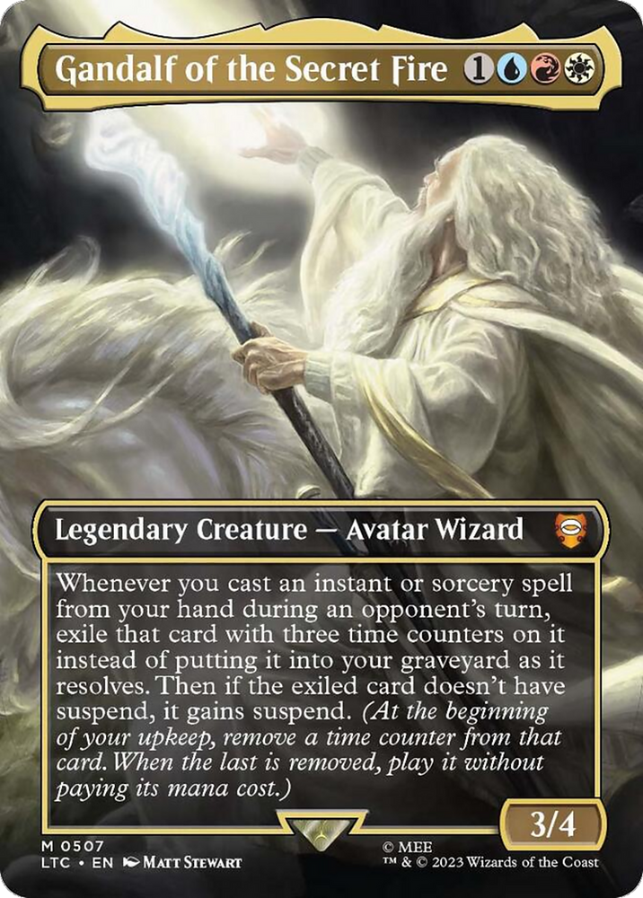 Gandalf of the Secret Fire (Borderless) [The Lord of the Rings: Tales of Middle-Earth Commander] Magic: The Gathering