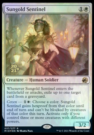 Sungold Sentinel [Innistrad: Midnight Hunt Prerelease Promos] Magic: The Gathering
