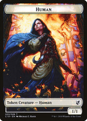 Treasure // Human Double-Sided Token [Commander 2019 Tokens] Magic: The Gathering