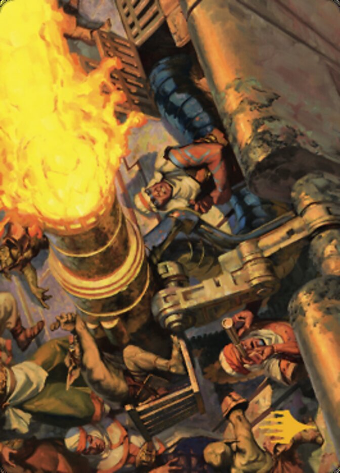 Mana Cannons Art Card (Gold-Stamped Signature) [Dominaria United Art Series] Magic: The Gathering
