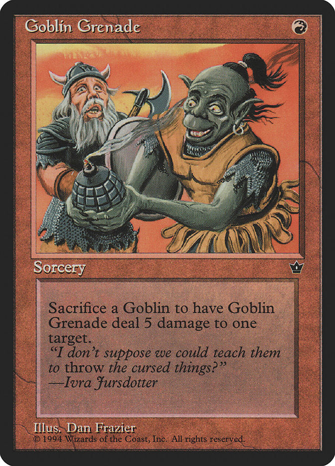 Goblin Grenade (Dan Frazier) [Fallen Empires] Magic: The Gathering