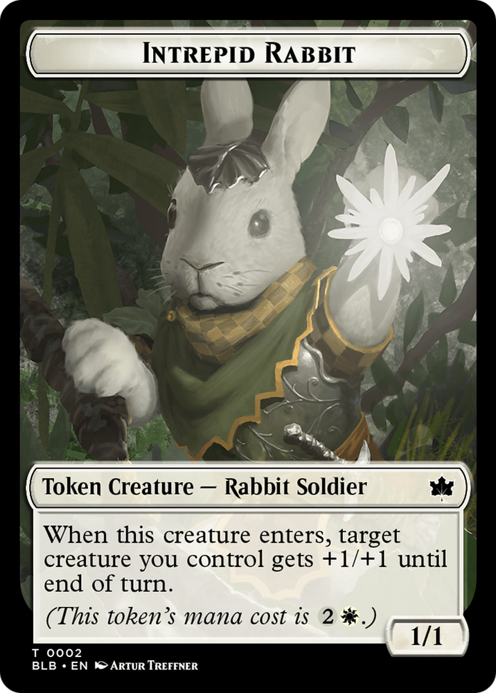 Wall // Intrepid Rabbit Double-Sided Token [Bloomburrow Tokens] Magic: The Gathering