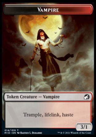 Wolf // Vampire Double-Sided Token [Innistrad: Midnight Hunt Tokens] Magic: The Gathering