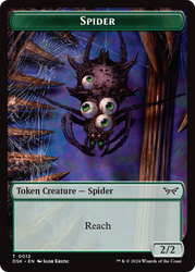 Spider // Manifest Double-Sided Token [Duskmourn: House of Horror Tokens] Magic: The Gathering
