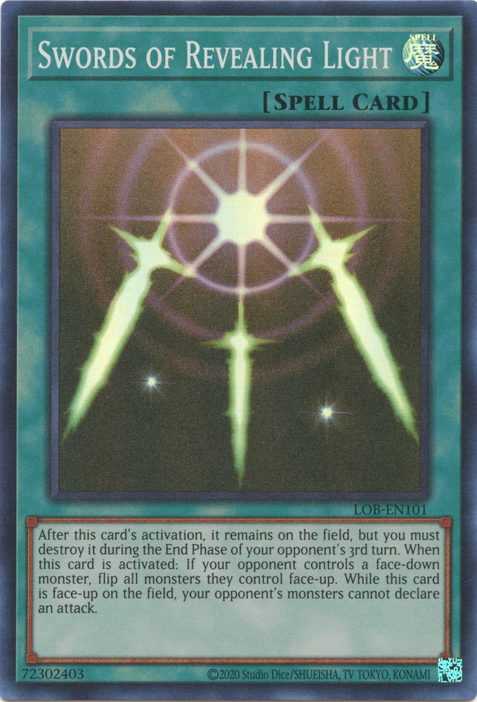 Swords of Revealing Light (25th Anniversary) [LOB-EN101] Super Rare - Yugioh Cards For Your TCG Needs!