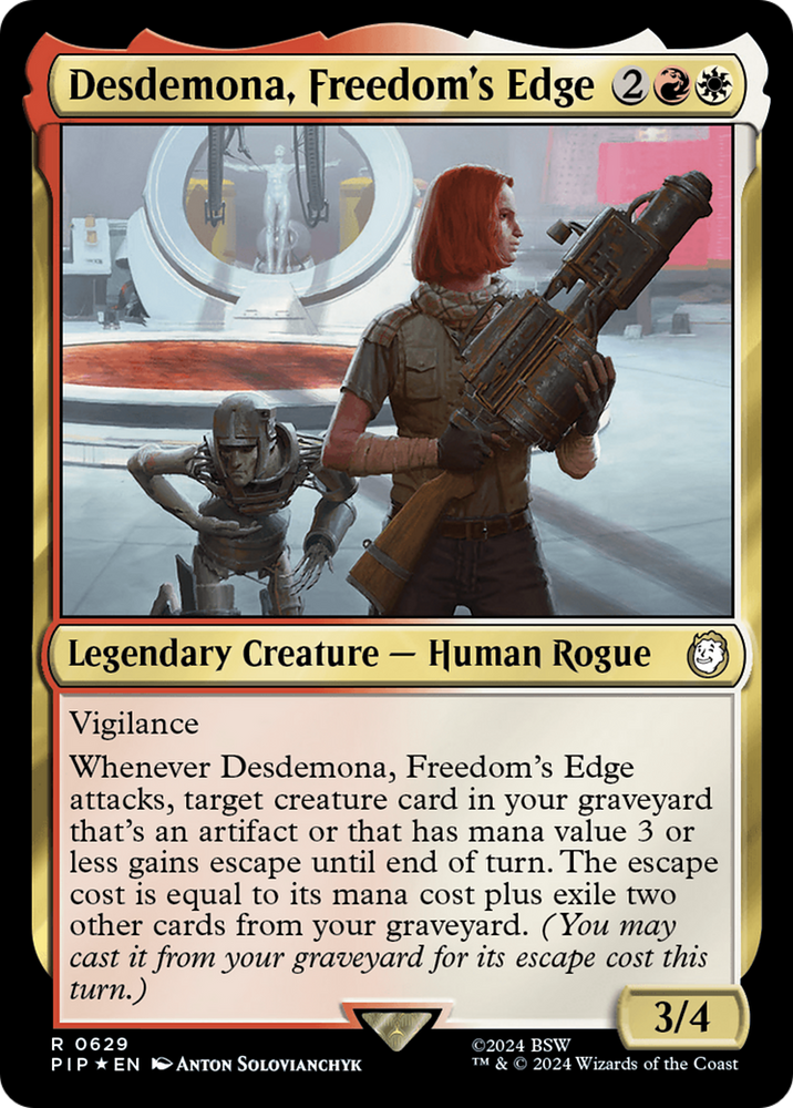 Desdemona, Freedom's Edge (Surge Foil) [Fallout] Magic: The Gathering