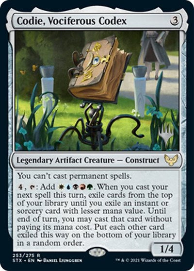 Codie, Vociferous Codex (Promo Pack) [Strixhaven: School of Mages Promos] Magic: The Gathering