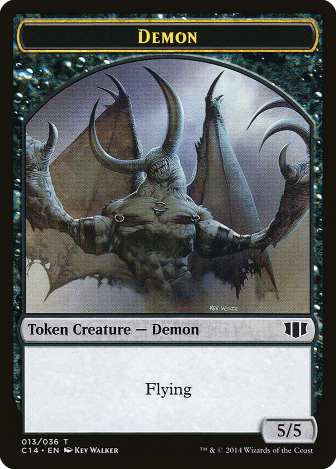 Demon (013/036) // Zombie (016/036) Double-Sided Token [Commander 2014 Tokens] Magic: The Gathering