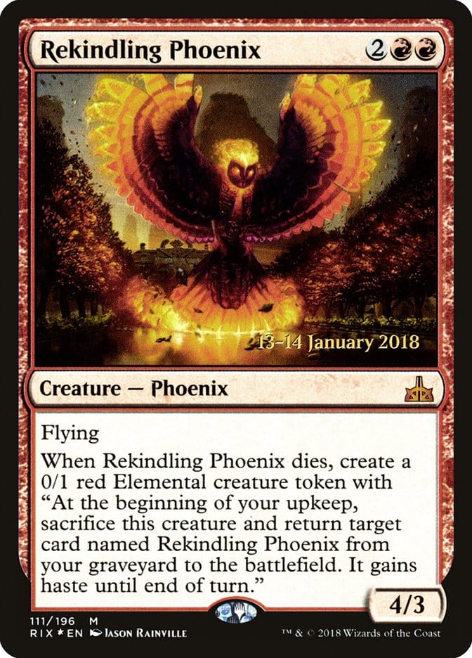 Rekindling Phoenix [Rivals of Ixalan Prerelease Promos] Magic: The Gathering