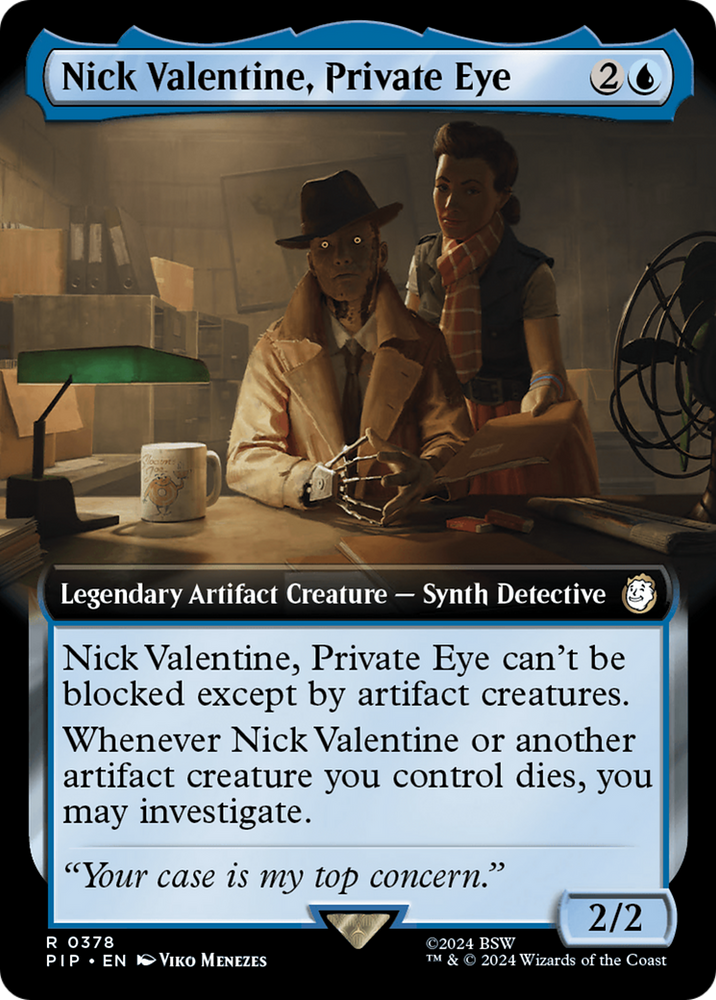 Nick Valentine, Private Eye (Extended Art) [Fallout] Magic: The Gathering