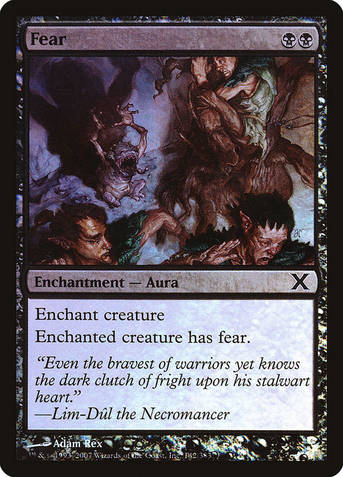 Fear (Premium Foil) [Tenth Edition] Magic: The Gathering