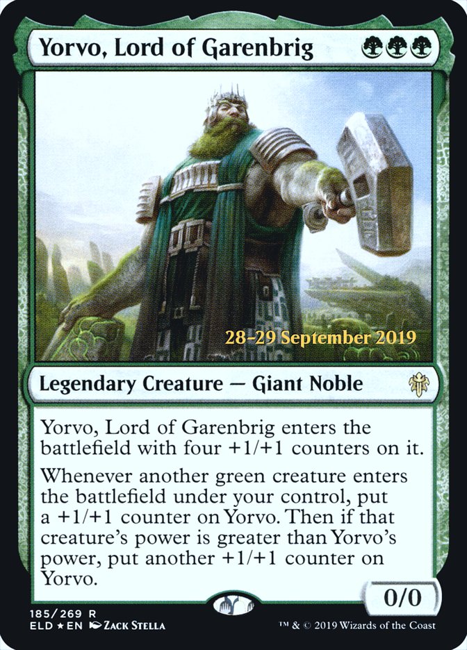 Yorvo, Lord of Garenbrig [Throne of Eldraine Prerelease Promos] Magic: The Gathering