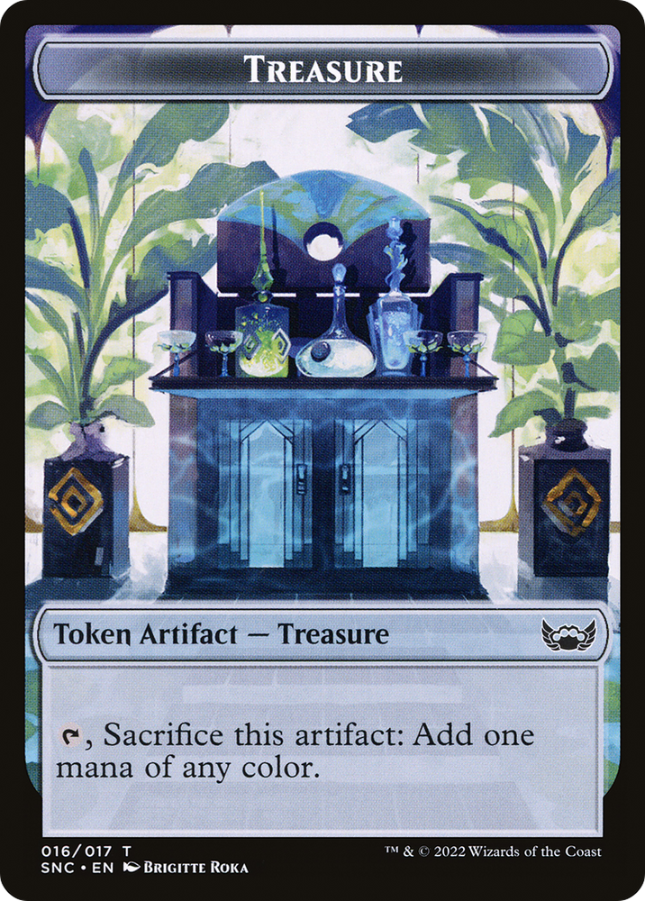 Boar // Treasure Double-Sided Token [Outlaws of Thunder Junction Commander Tokens] Magic: The Gathering