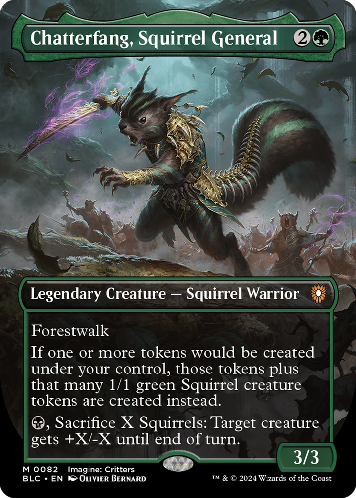 Chatterfang, Squirrel General (Borderless) [Bloomburrow Commander] Magic: The Gathering