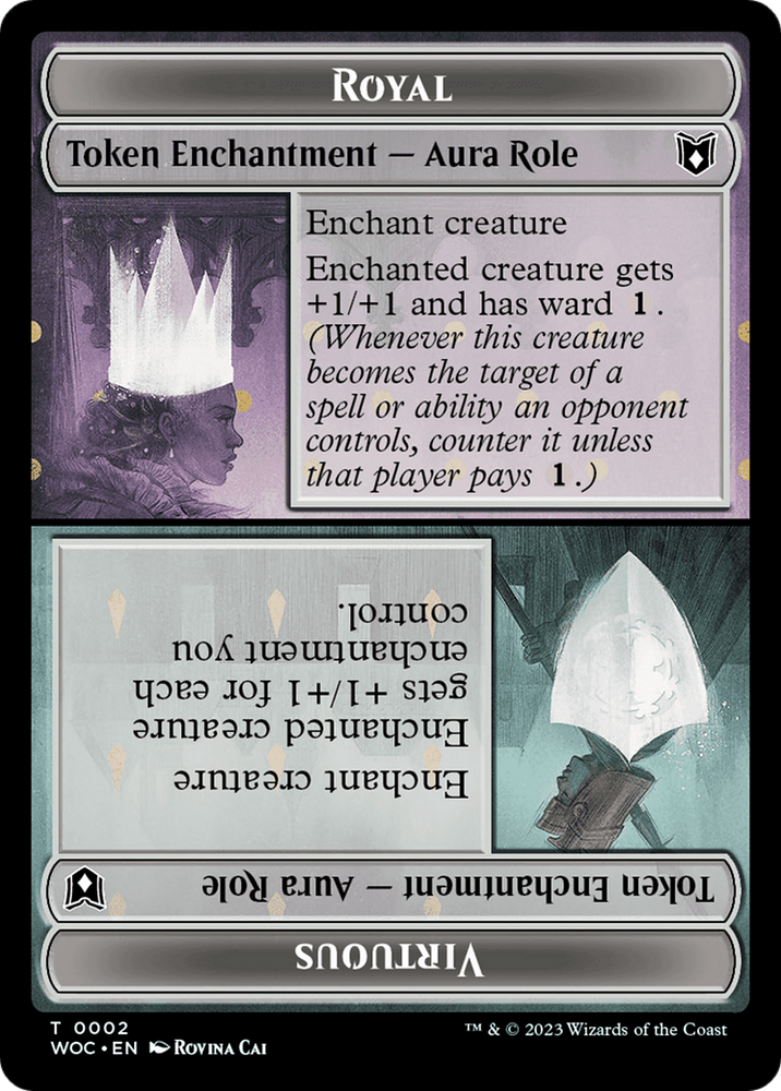 Copy // Royal Role / Virtuous Role Double-Sided Token [Wilds of Eldraine Commander Tokens] Magic: The Gathering