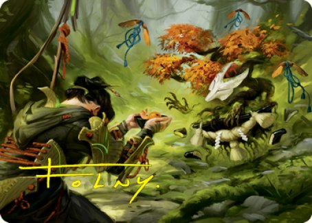 Commune with Spirits Art Card (Gold-Stamped Signature) [Kamigawa: Neon Dynasty Art Series] Magic: The Gathering
