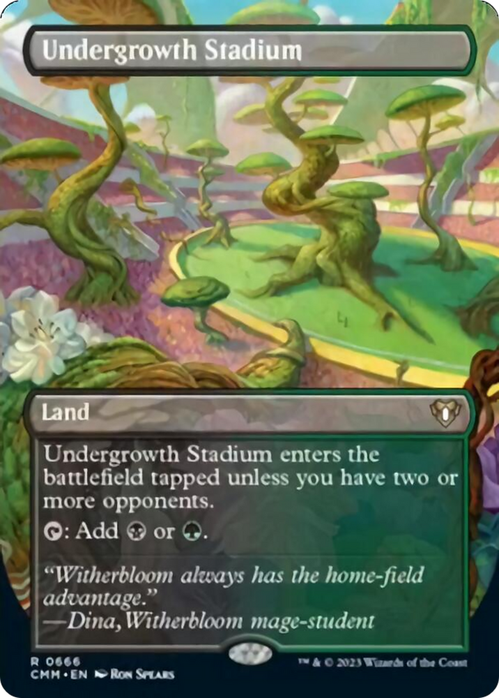 Undergrowth Stadium (Borderless Alternate Art) [Commander Masters] Magic: The Gathering