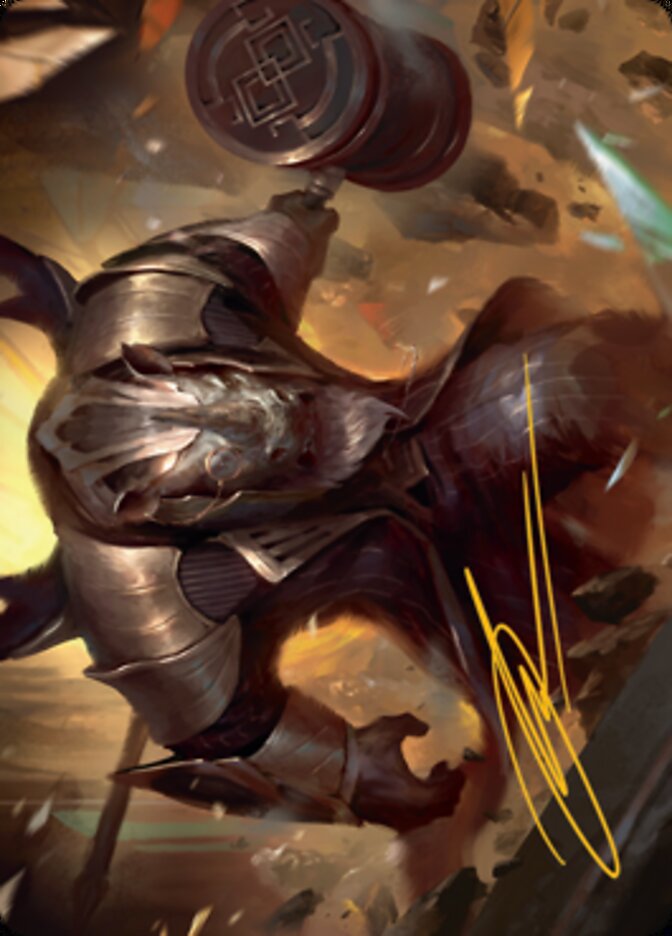 Perrie, the Pulverizer Art Card (Gold-Stamped Signature) [Streets of New Capenna Art Series] Magic: The Gathering