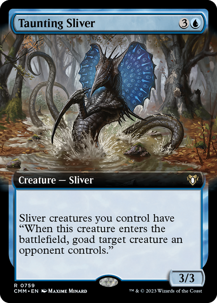 Taunting Sliver (Extended Art) [Commander Masters] Magic: The Gathering