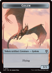 Golem (0013) // Nalaar Aetherjet Double-Sided Token [Aetherdrift Commander Tokens] Magic: The Gathering