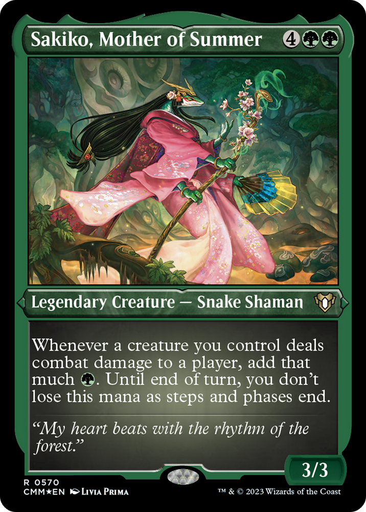 Sakiko, Mother of Summer (Foil Etched) [Commander Masters] Magic: The Gathering